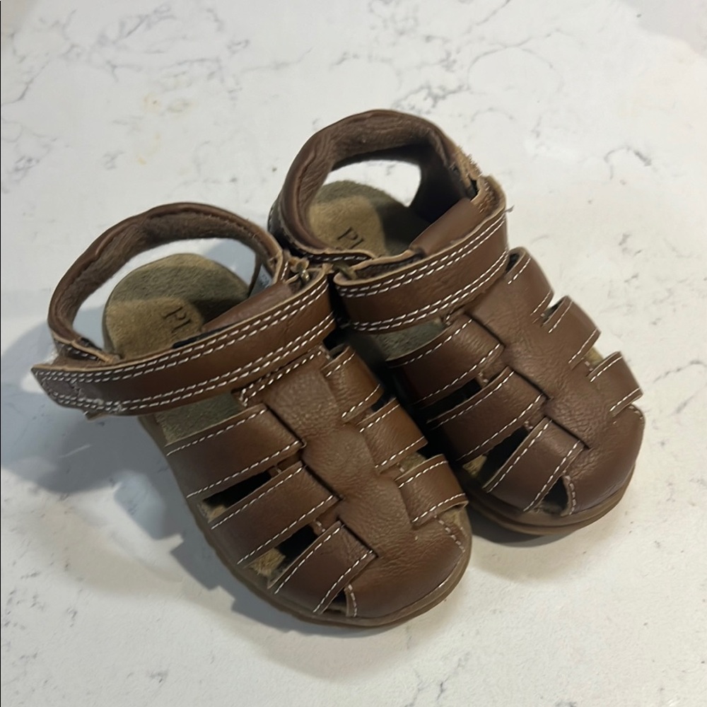 The Children's Place Brown Fisherman Sandals Velcro Closure